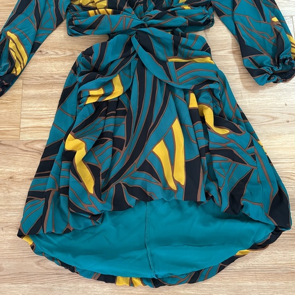 Anthropologie Ranna Gill Womens Cut-Out Midi Dress Sz XL Multicolor Long Sleeve - Picture 4 of 12